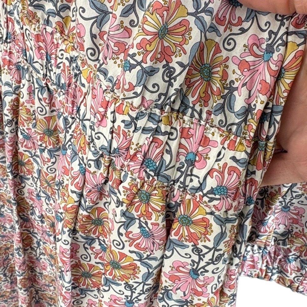 Like New J. Crew Liberty Fabric Midi Dress Honeysuckle Floral Small - Picture 9 of 13